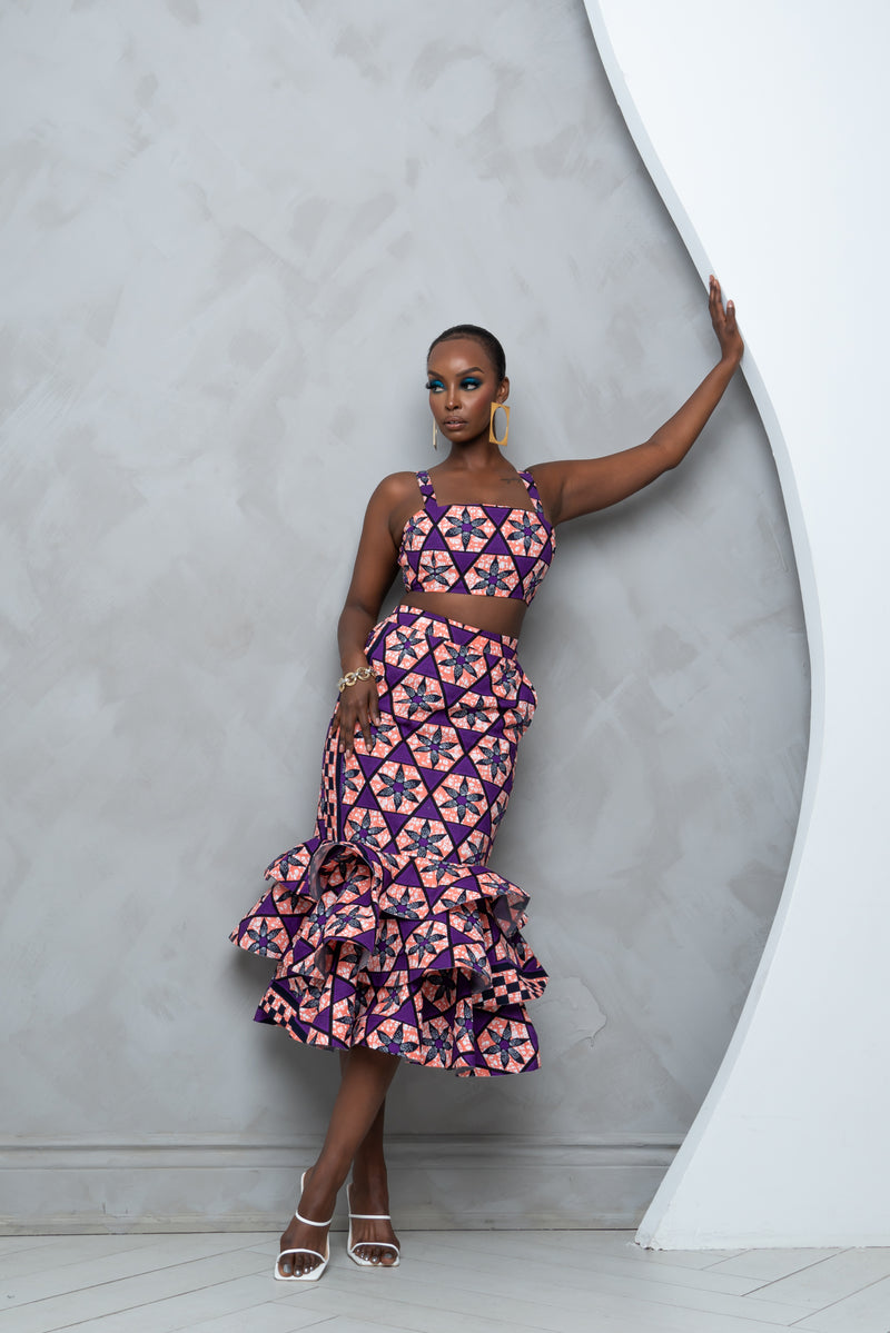 LANRE African Print Tube Crop Top