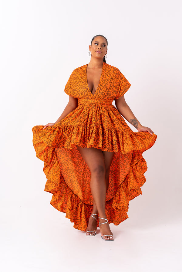 OBI African Print Hi-low Infinity Dress