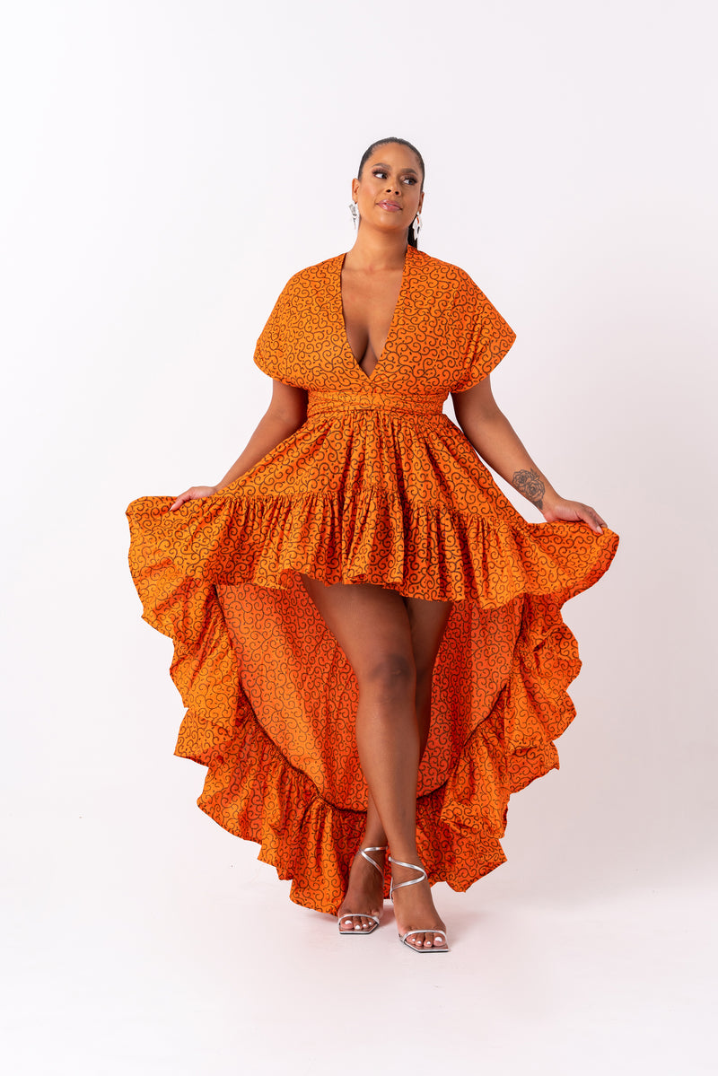 OBI African Print Hi-low Infinity Dress