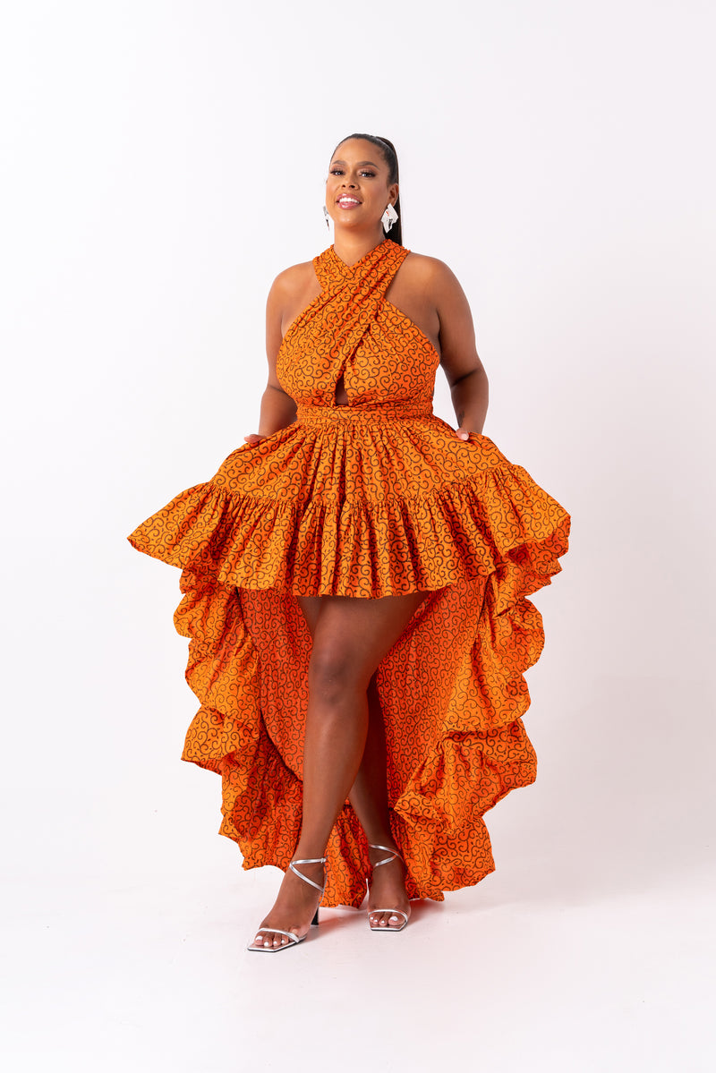 OBI African Print Hi-low Infinity Dress