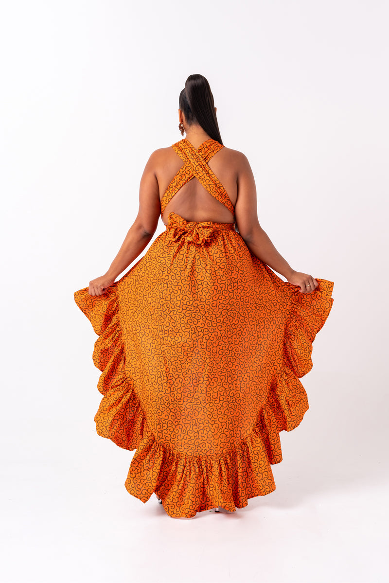 OBI African Print Hi-low Infinity Dress