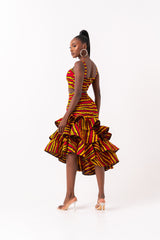 RITA African Print Layered Hi-low Skirt