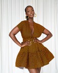 AGBANI African Print Flair Mini Infinity dress