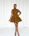 AGBANI African Print Flair Mini Infinity dress