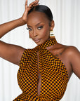 AGBANI African Print Flair Mini Infinity dress
