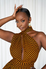 AGBANI African Print Flair Mini Infinity dress