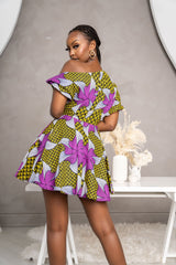 AMARA African Print One-shoulder Mini Dress