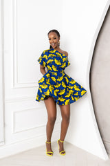 OKORIE African Print One-shoulder Mini Dress