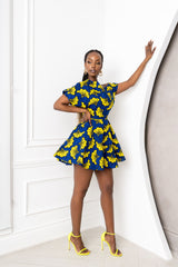 OKORIE African Print One-shoulder Mini Dress