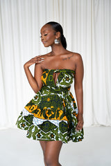 RIMI African Print Flair Mini Infinity dress