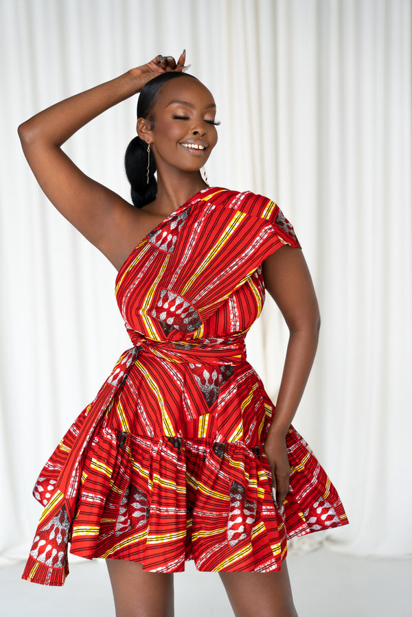 AFE African Print Flair Mini Infinity dress