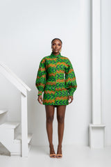 GIA African Print Shirt Mini Dress