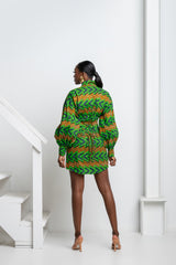 GIA African Print Shirt Mini Dress