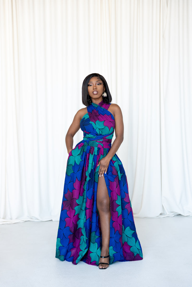ZURI African print Maxi Infinity dress