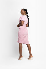 MAUVE ABBY short sleeve crop top