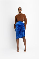 COBALT BLUE GRAYCE midi skirt