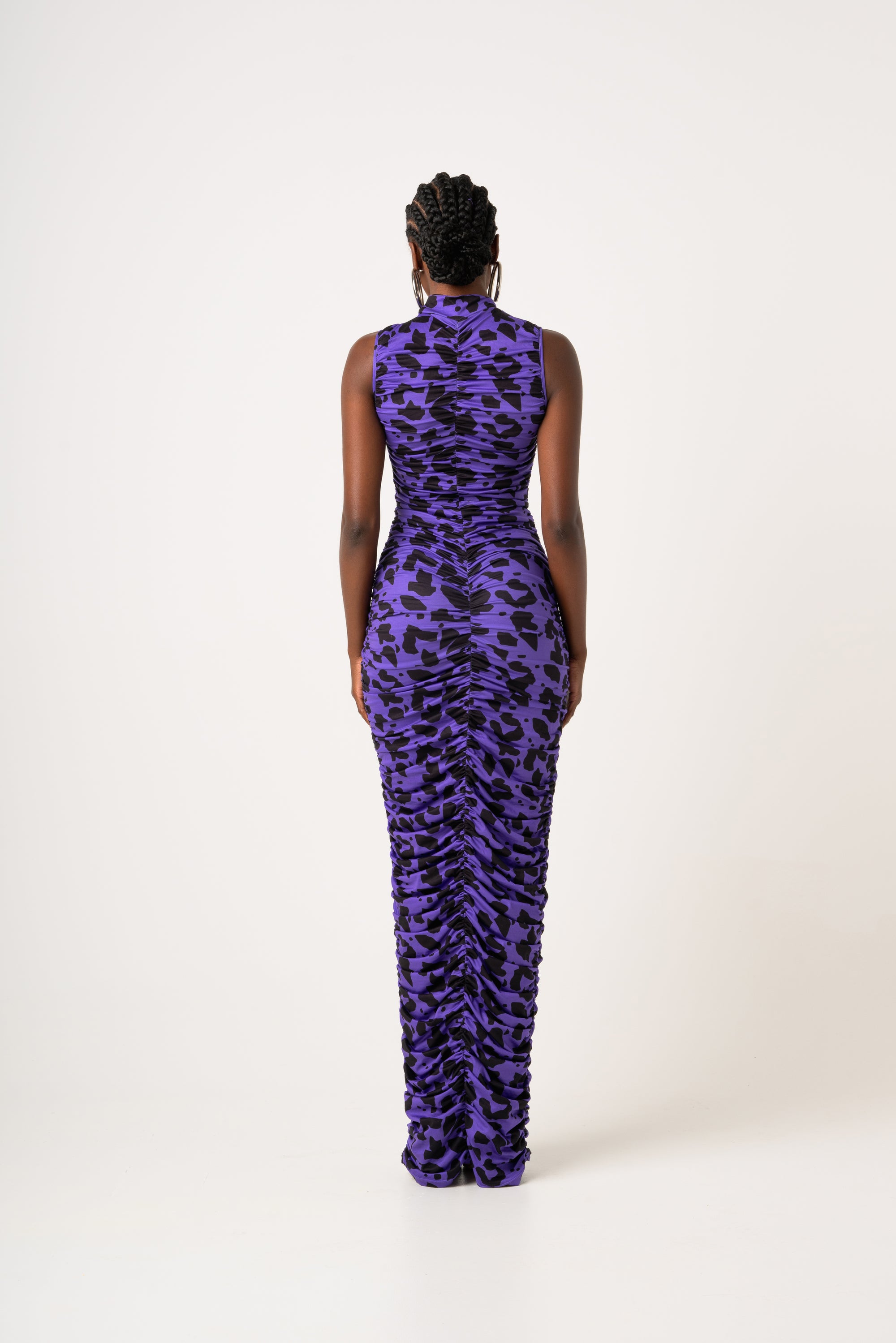 FARRAH RUCHED MAXI KNIT DRESS