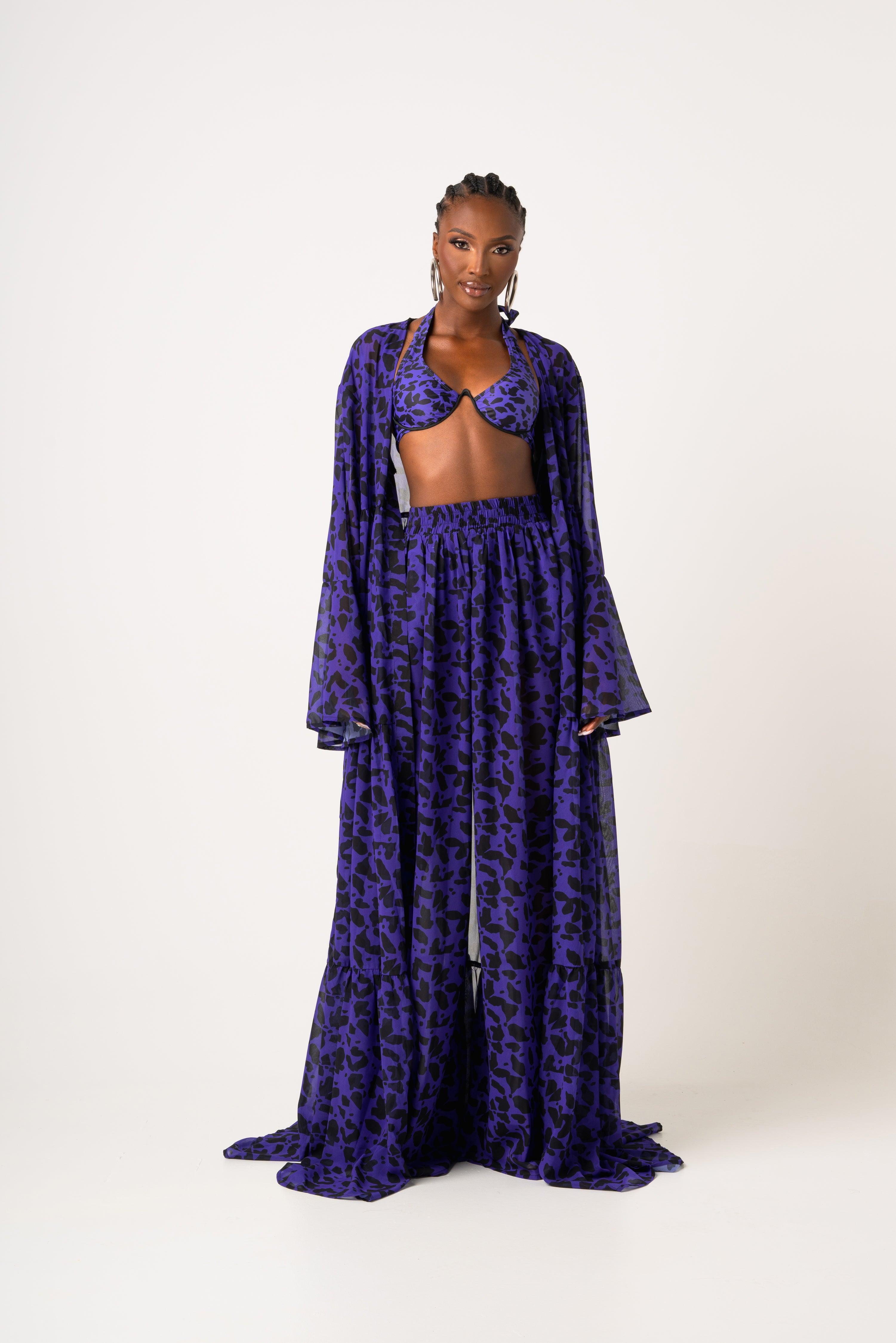 Long sleeve chiffon kimono 2025
