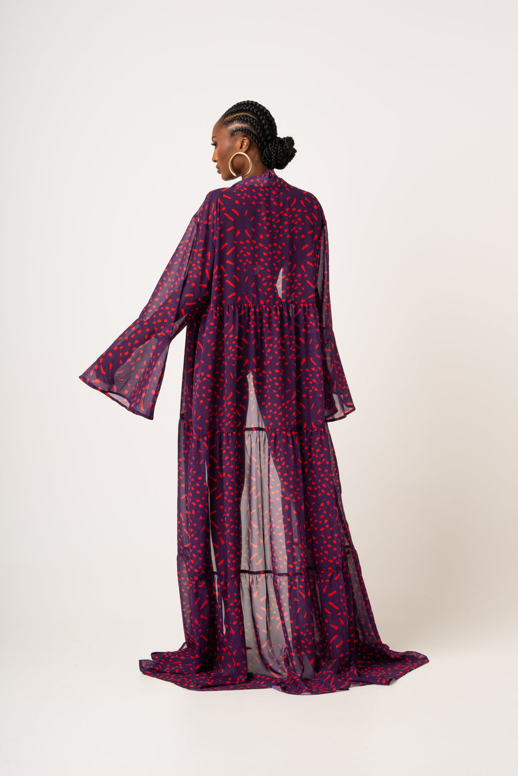 AMINAH LONG SLEEVE CHIFFON KIMONO – OFUURE