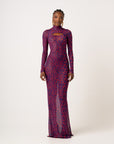 AMINAH LONG SLEEVE MAXI MESH DRESS