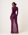 AMINAH LONG SLEEVE MAXI MESH DRESS