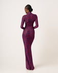 AMINAH LONG SLEEVE MAXI MESH DRESS