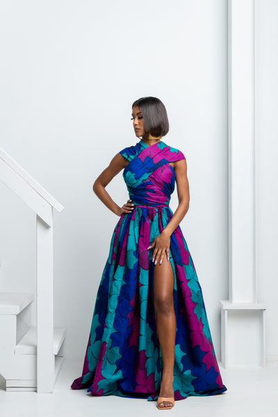 Tabitha African Print Maxi Summer Dress | The Azizi brand - Wholesale  African clothing and Dashikis