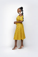 CHI-CHI African Print One-shoulder Midi Dress