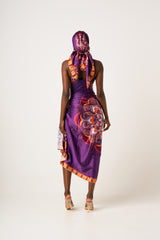 ENANG PURPLE XL SILK SCARF