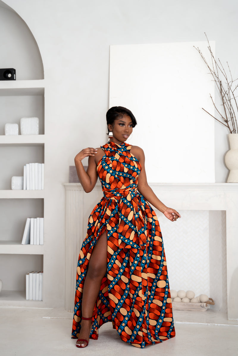 ASHA African print Maxi Infinity dress