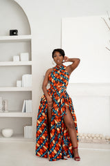 ASHA African print Maxi Infinity dress