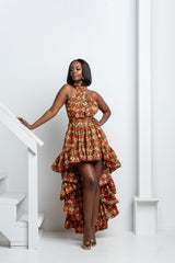 CHISOM African Print Hi-low Infinity Dress
