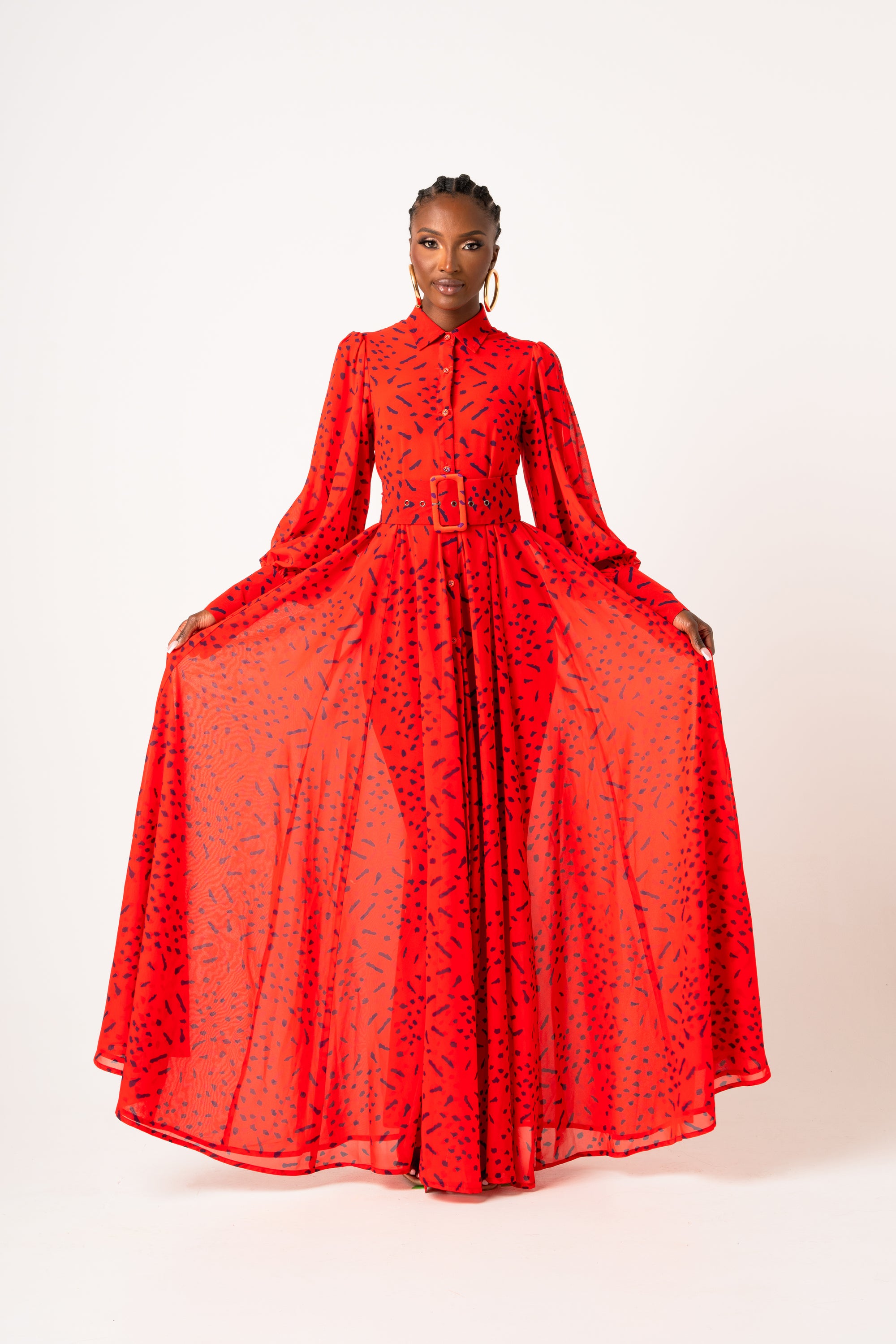SAMIAH CHIFFON MAXI SHIRT DRESS