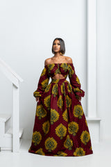 GINA African Print Maxi Skirt