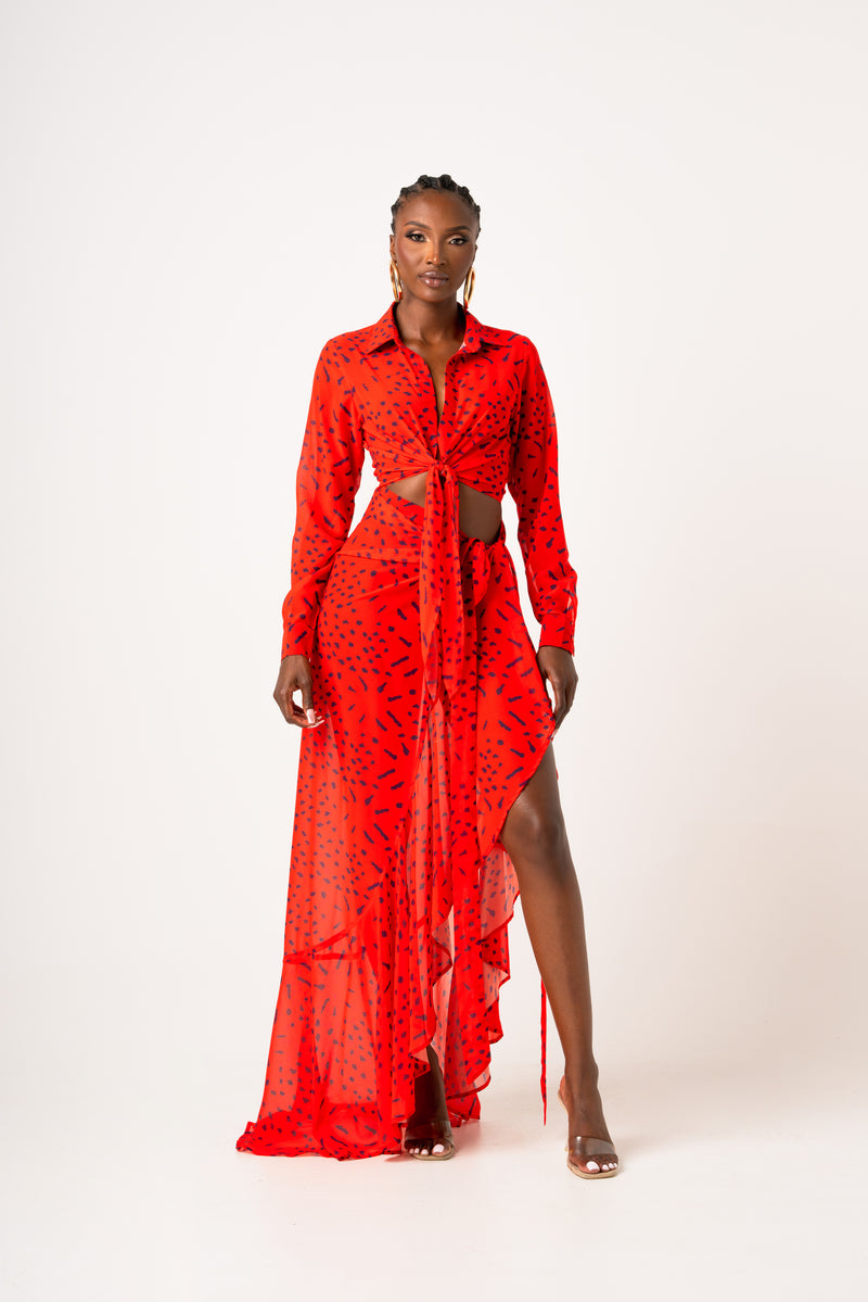 SAMIAH CHIFFON WRAP SKIRT