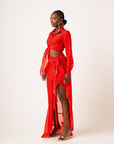 SAMIAH CHIFFON FRONT TIE CROP TOP
