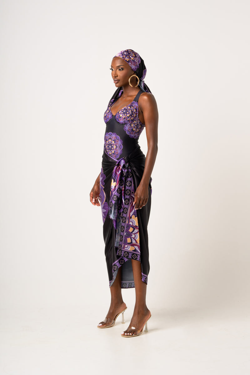 ENANG BLACK XL SILK SCARF