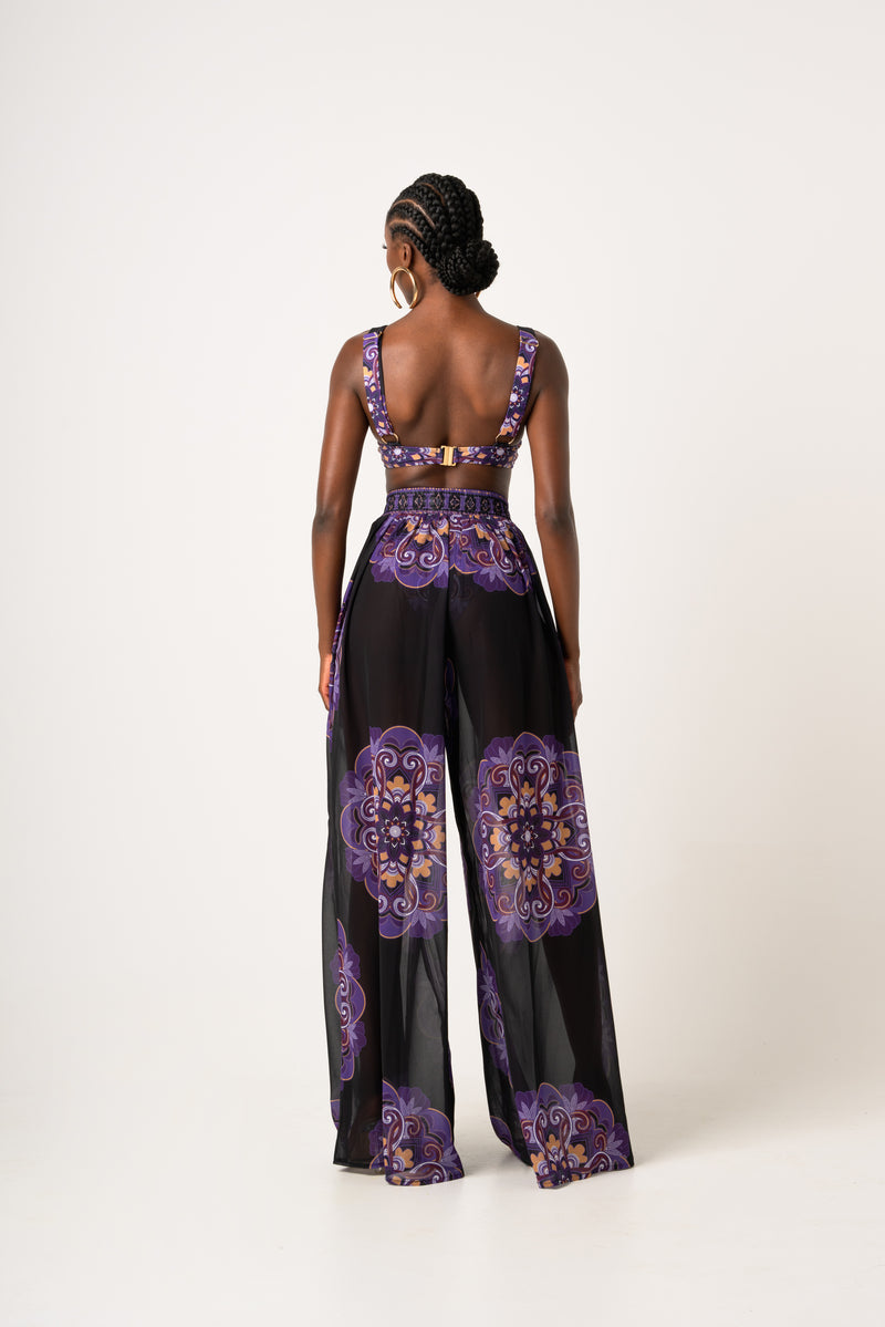 ENANG BLACK CHIFFON PANTS