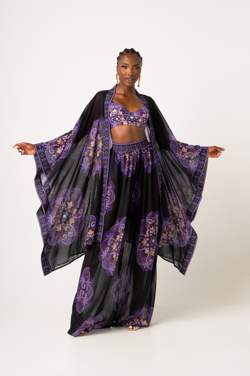 ENANG BLACK CHIFFON PANTS