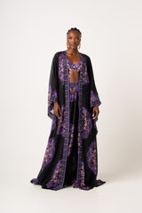 ENANG BLACK LONG KAFTAN CHIFFON KIMONO