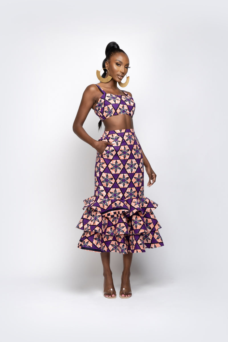 LANRE African Print Tube Crop Top