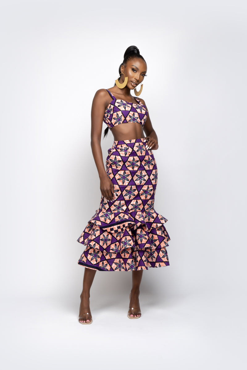 LANRE African Print Tube Crop Top