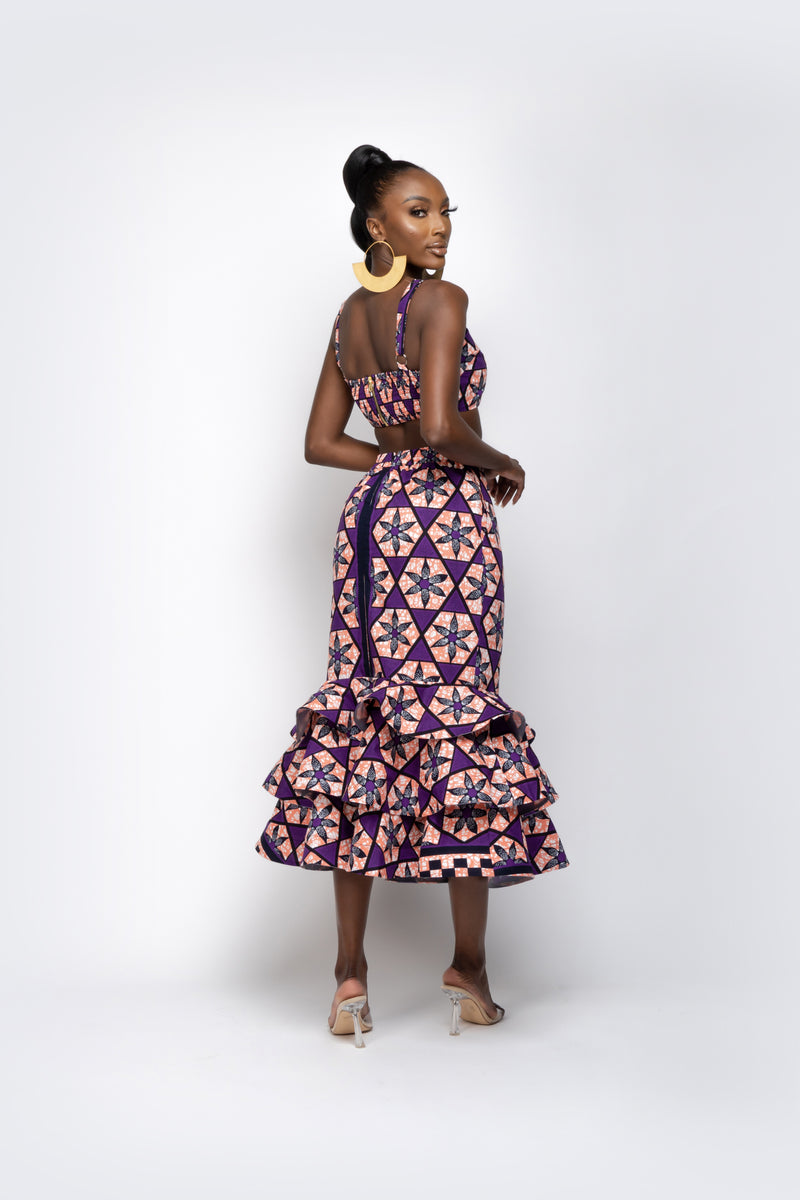 LANRE African Print Tube Crop Top