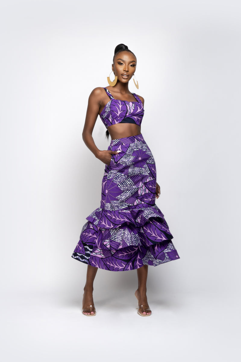INI African Print Tube Crop Top