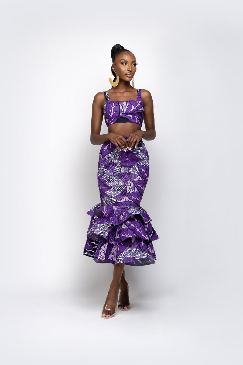 INI African Print Tube Crop Top