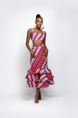 RENI African Print Tube Crop Top