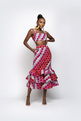 RENI African Print Tube Crop Top
