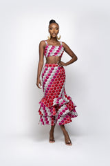 RENI African Print Tube Crop Top