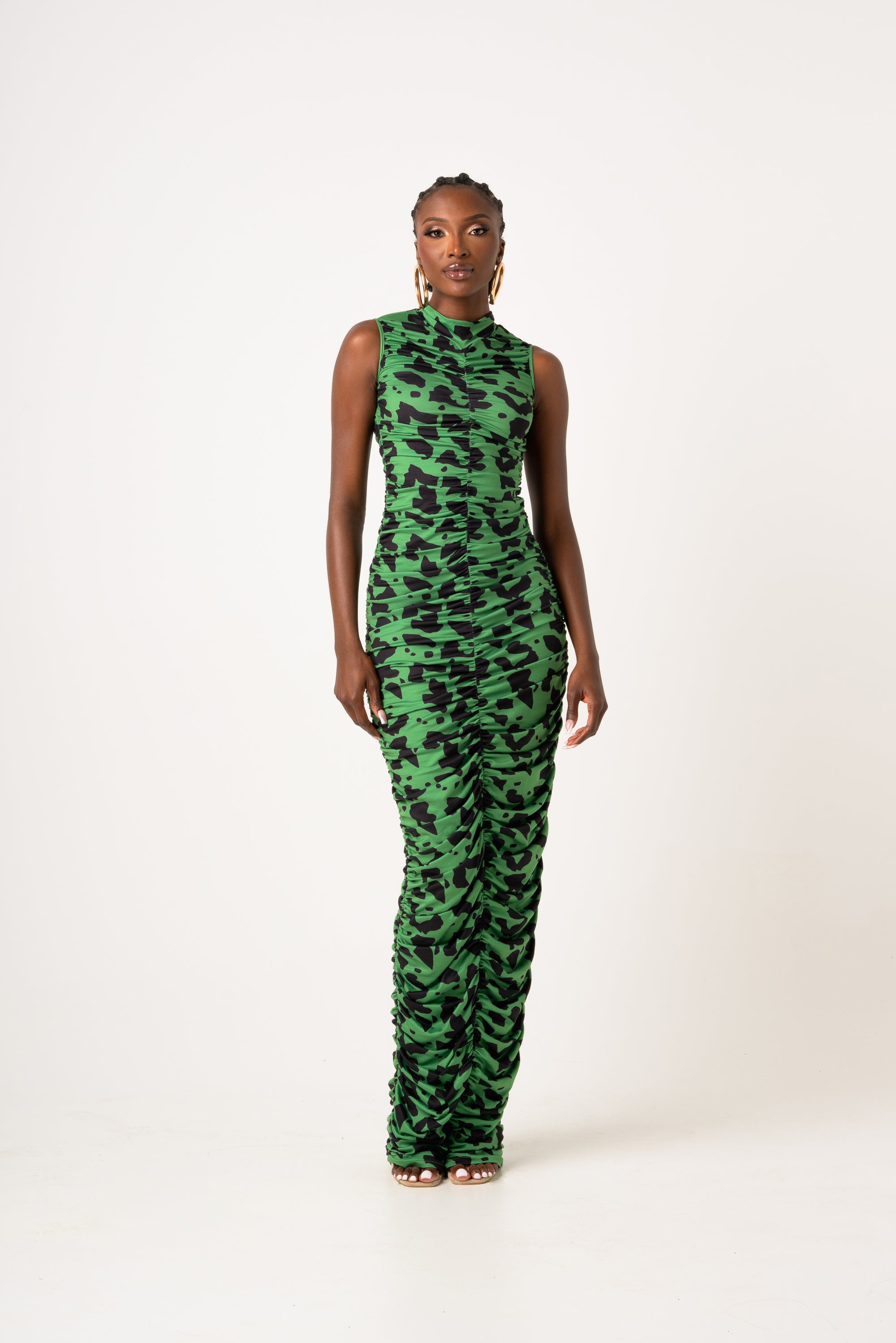 AZI RUCHED MAXI KNIT DRESS