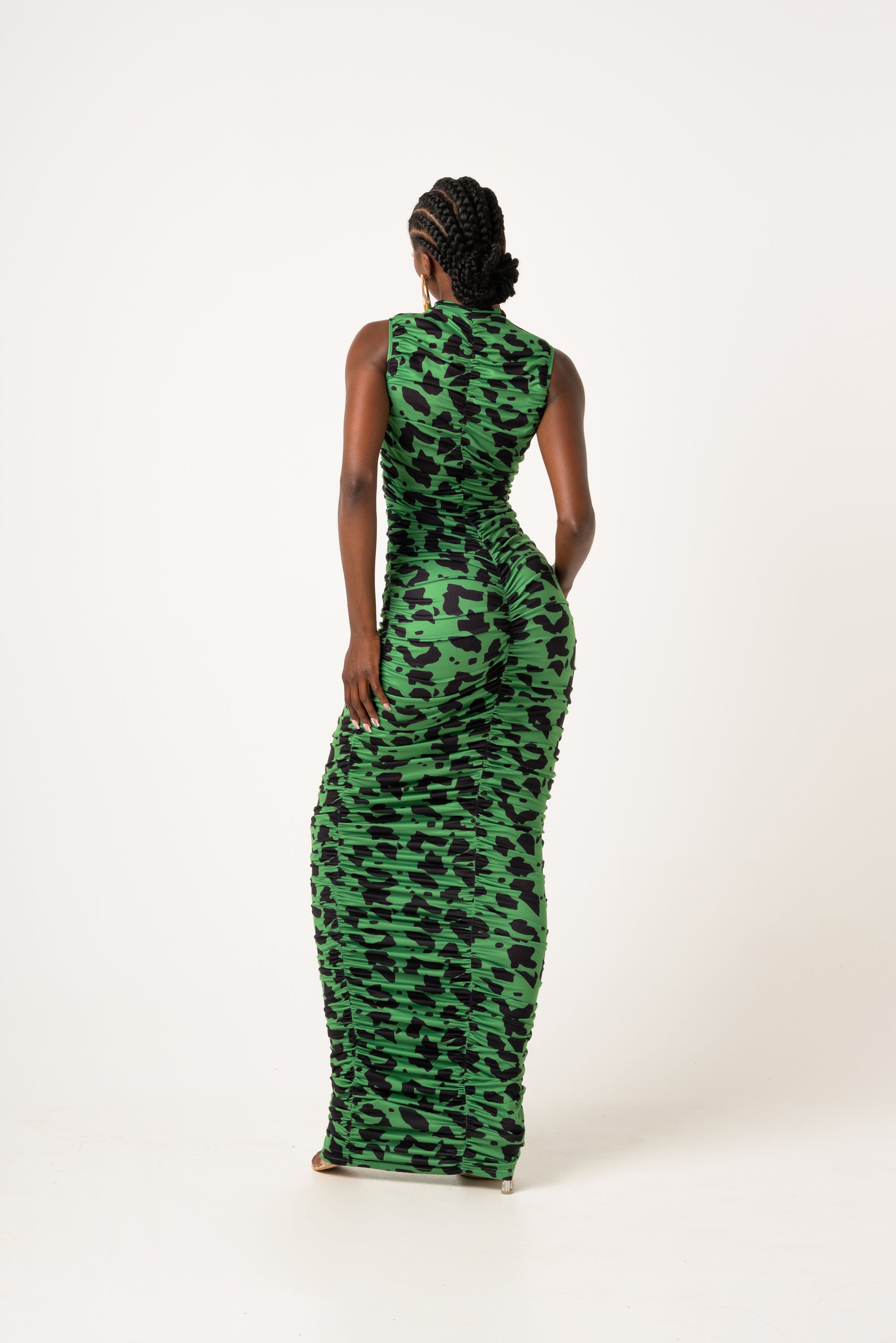 AZI RUCHED MAXI KNIT DRESS